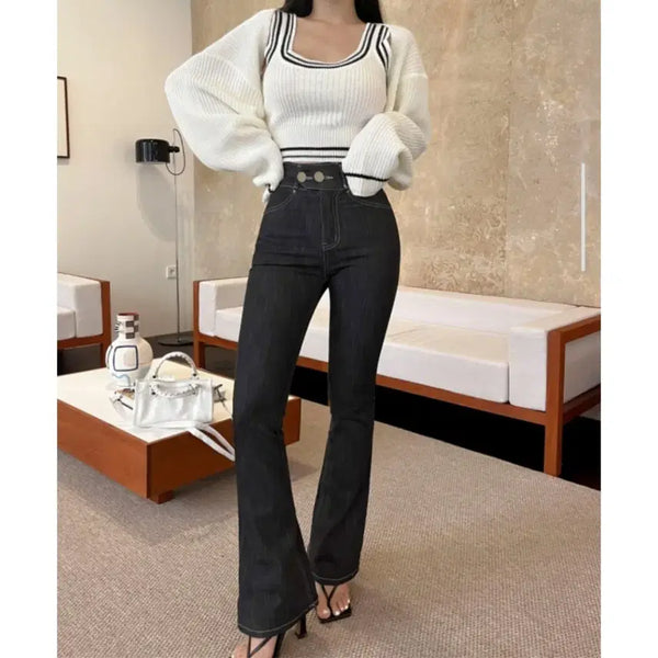 [BUNJANG] Knit Sleeveless Top + Bolero Cardigan Set / [프리사이즈] 니트 나시 + 볼레로 가디건 세트