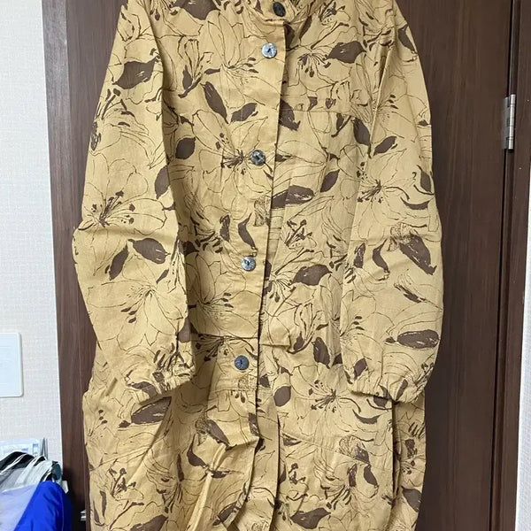 [BUNJANG] Floral Pattern Long Jacket and Dress Set / 플라워 패턴 롱 자켓