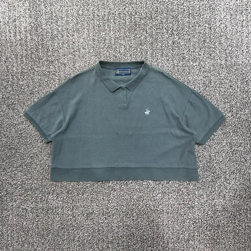 [BUNJANG] Vintage Beverly Hills Polo Club Drop Shoulder Cropped T-Shirt (Custom) / 빈티지9. 비벌리힐즈 폴로클럽 드롭숄더 크롭 반팔티 (커스텀 제품)
