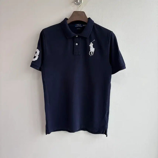 [BUNJANG] Polo Ralph Lauren White Big Pony Collar Short Sleeve T-shirt Navy XL / 폴로 화이트 빅포니 카라 반팔티 네이비