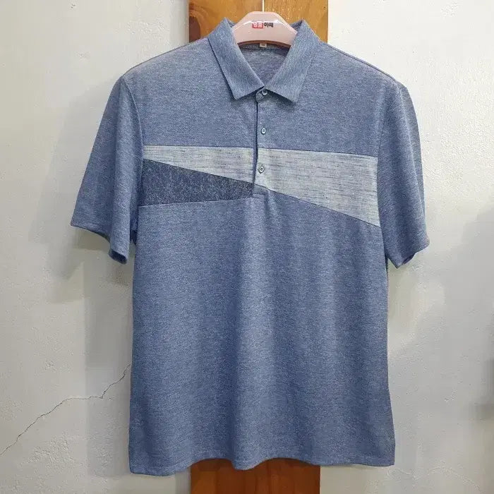 [BUNJANG] BASSO Men's Linen Blend Summer Short-Sleeve Polo Shirt (Size 105) / 바쏘 남성 린넨 면 혼방 시원한 여름 반팔 카라티 105