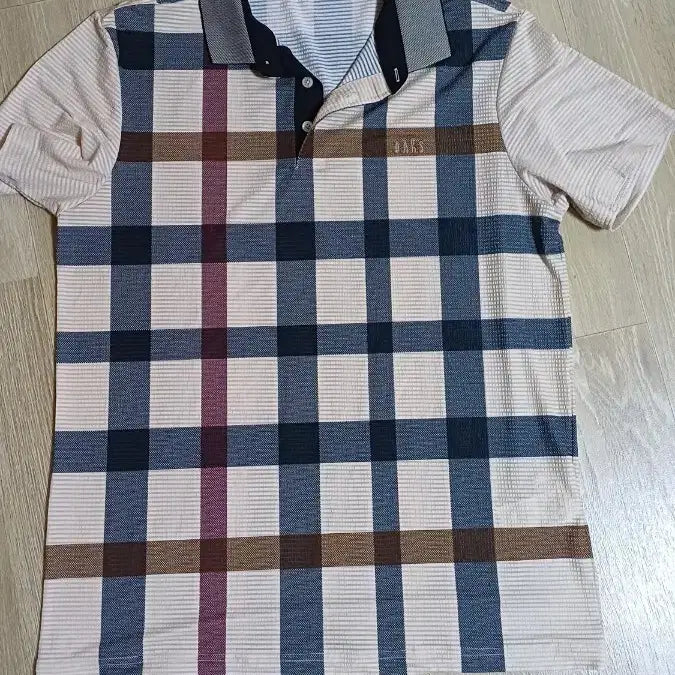 [BUNJANG] DAKS Check Pattern Short Sleeve Polo Shirt / DAKS 체크 반팔 카라티