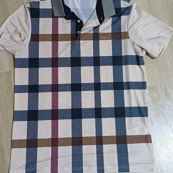 [BUNJANG] DAKS Check Pattern Short Sleeve Polo Shirt / DAKS 체크 반팔 카라티