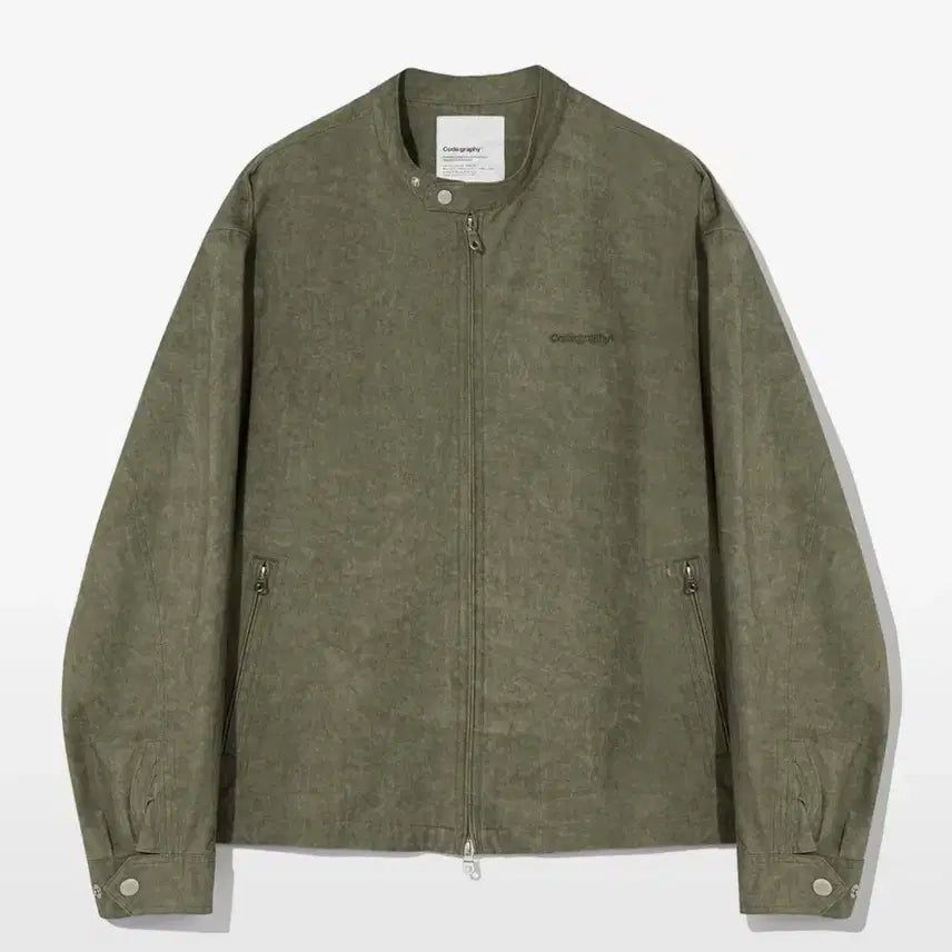 [BUNJANG] Code Graphy Cotton Washing Blouson - Light Khaki / 코드그라피 코튼 워싱 블루종_라이트카키
