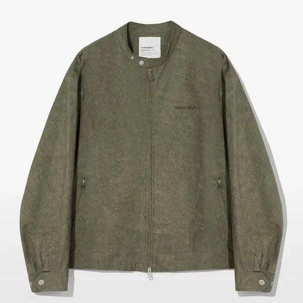 [BUNJANG] Code Graphy Cotton Washing Blouson - Light Khaki / 코드그라피 코튼 워싱 블루종_라이트카키