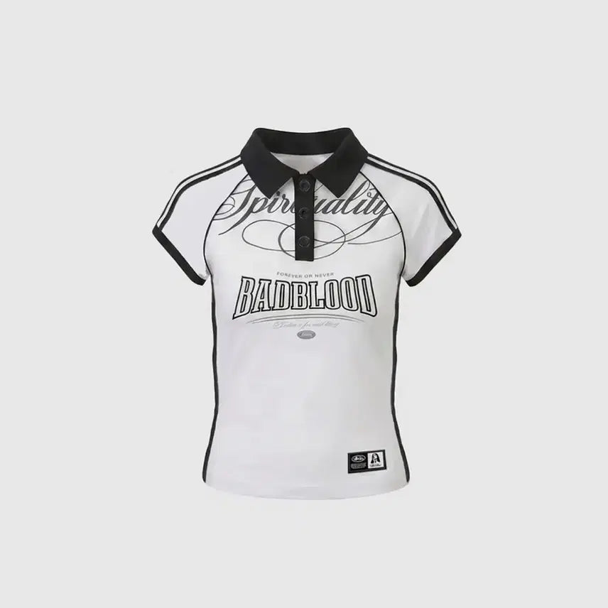 [BUNJANG] Bad Blood 90s Vintage Club Jersey Polo T-Shirt - White, M / 배드블러드 90s 빈티지 클럽 져지 폴로 티셔츠 - 화이트 M