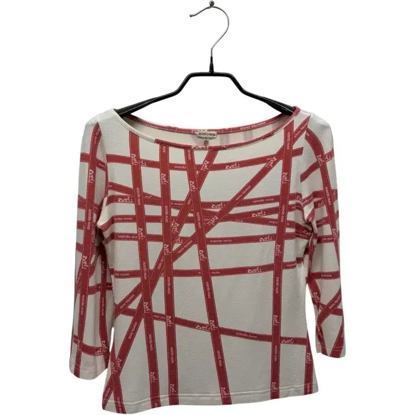 [BUNJANG] Hermès Ribbon Print Short Sleeve T-Shirt / 에르메스 리본 티 top