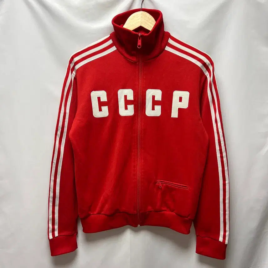 [BUNJANG] Adidas Vintage USSR CCCP Red Track Top Jersey - Size S / [정품/S] 아디다스 구소련 CCCP 레드 삼선 올드 트랙탑 져지