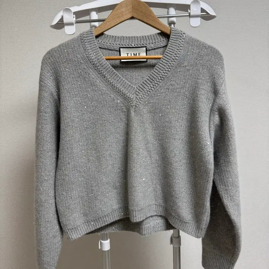 [BUNJANG] TIME Cashmere V-Neck Knit (Size F) / 한섬 TIME 타임 여성 캐시미어 브이넥 니트 F(90)사이즈