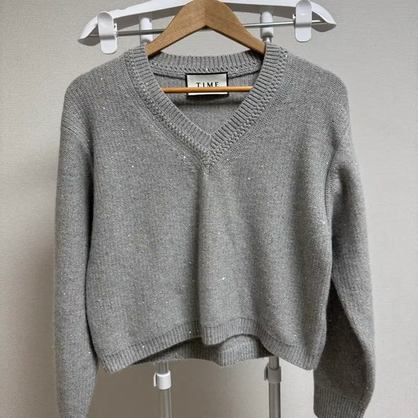 [BUNJANG] TIME Cashmere V-Neck Knit (Size F) / 한섬 TIME 타임 여성 캐시미어 브이넥 니트 F(90)사이즈