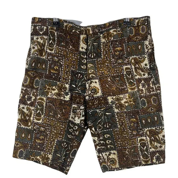 [BUNJANG] Vintage Paisley Patchwork Pattern Half Pants (32 inch) / 빈티지 페이즐리 패치워크 패턴 하프 팬츠 [32인치] 빈티지팬츠/페이즐리팬츠/패치워크팬츠/하프팬츠/반바지/빈티지반바지/패턴팬츠/에스닉룩/레트로룩/보헤미안룩/캐주얼룩/여름팬츠