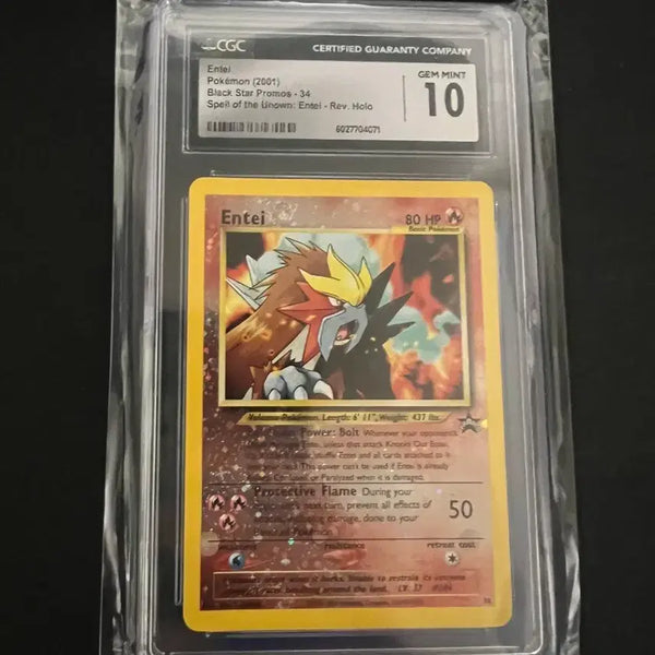 [BUNJANG] Pokemon Entei 2001 Black Star Promo #34 Rare Holo CGC 10 Gem Mint / 포켓몬카드 엔테이 2001년 블랙스타 프로모 34번 레어홀로 CGC 10 등급