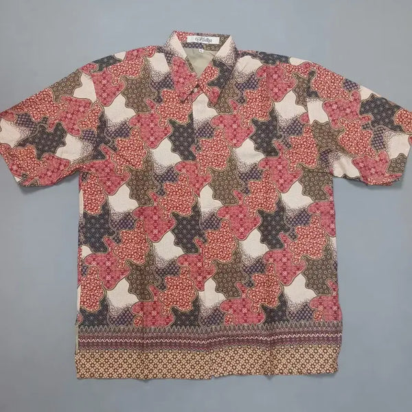 [BUNJANG] Nara Da Batik Indonesia Authentic Batik Short Sleeve Shirt XL / [XL] 나라다 바틱 인도네시아 정통 바틱 반팔 셔츠