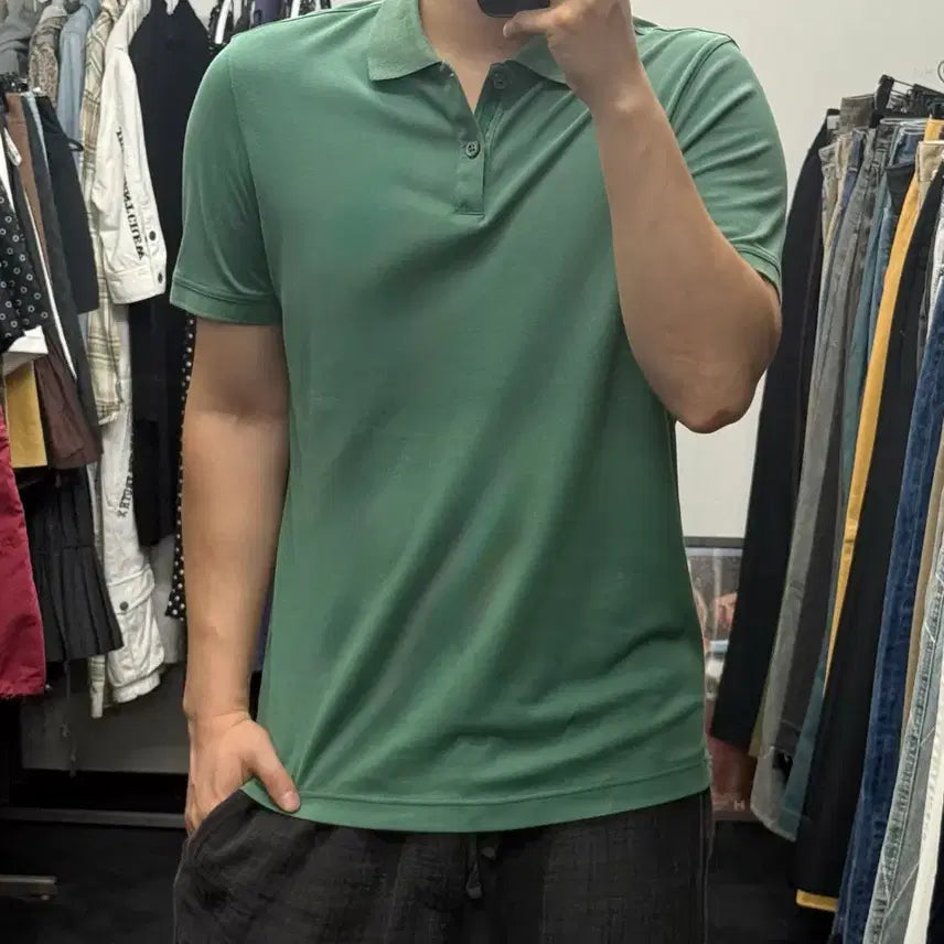 [BUNJANG] Banana Republic Soft Touch Short Sleeve Polo Shirt Pastel Green / 바나나리퍼블릭 부드러운 촉감 반팔 카라티 PK 폴로 파스텔 그린 초록