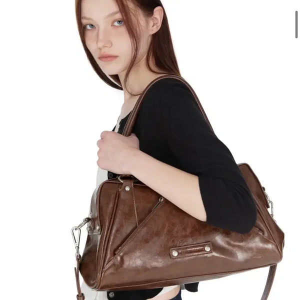 [BUNJANG] SUNBUN PROJECT M.O.S Bag Brown Faux Leather / 썬번프로젝트 모스백 브라운 Faux Leather M.O.S Bag