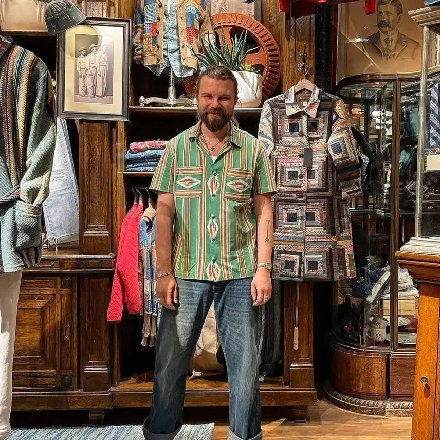 [BUNJANG] RRL Jacquard Southwestern Camp Shirt M Size / RRL 더블알엘 자카드 사우스웨스턴 캠프 셔츠