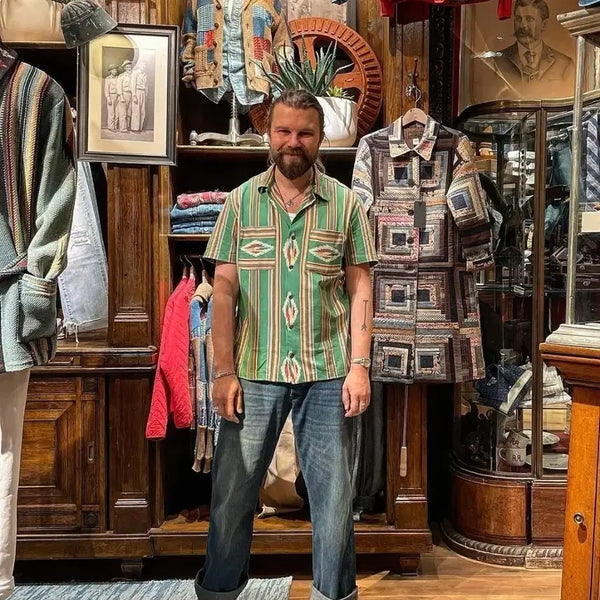 [BUNJANG] RRL Jacquard Southwestern Camp Shirt M Size / RRL 더블알엘 자카드 사우스웨스턴 캠프 셔츠