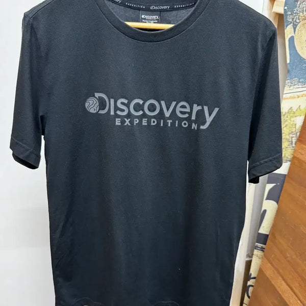 [BUNJANG] Discovery Expedition Men's Black Round Neck Short Sleeve T-Shirt / 디스커버리 반팔 티셔츠 블랙 100 남성 라운드 반팔 기능성 여름티