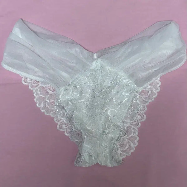 [BUNJANG] Aimée Feel Tulle Lace Half Back Panty / 에메필 튈 레이스 하프백 팬티