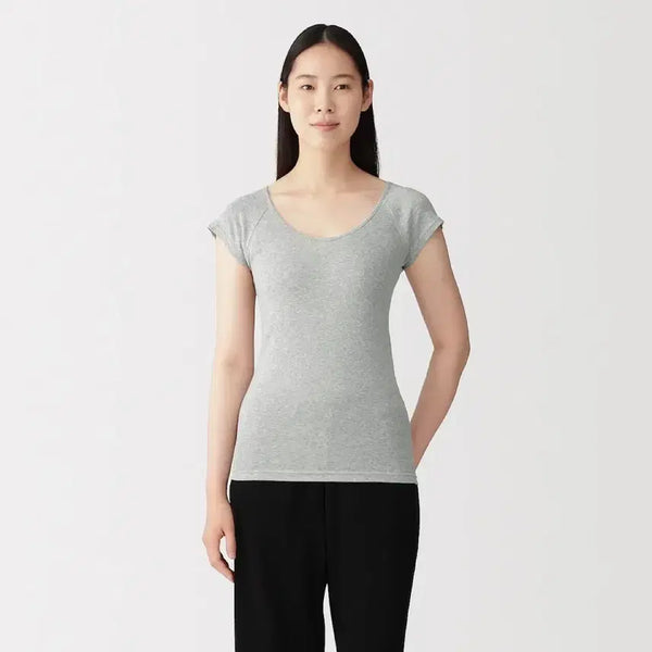[BUNJANG] Muji French Sleeve T-Shirt & Stretch Camisole Bundle Set (Size S/M) / 2개 일괄) 무지 무인양품 프렌치 슬리브 티셔츠 + 스트레치 캐미솔