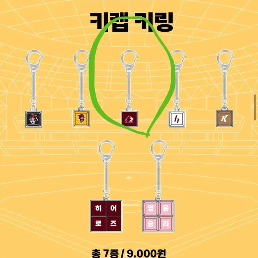 [BUNJANG] Kiwoom Heroes Baseball Team Keycap Keyring / 키움 히어로즈 키캡 키링