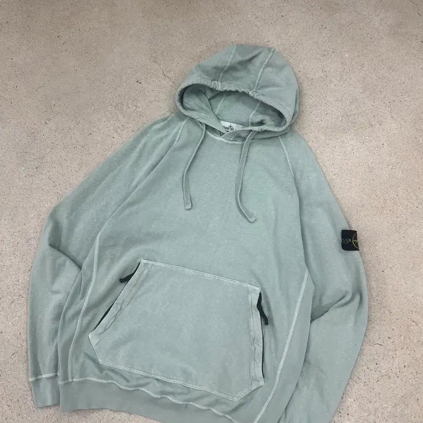 [BUNJANG] Stone Island Garment Dyed Patch Hoodie T-Shirt / 스톤아일랜드 와펜 가먼트다잉 후드티셔츠