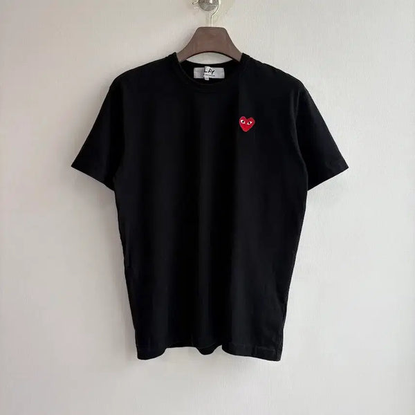 [BUNJANG] Comme des Garçons Black Short Sleeve T-Shirt Red Emblem / 꼼데 레드와펜 블랙 반팔티