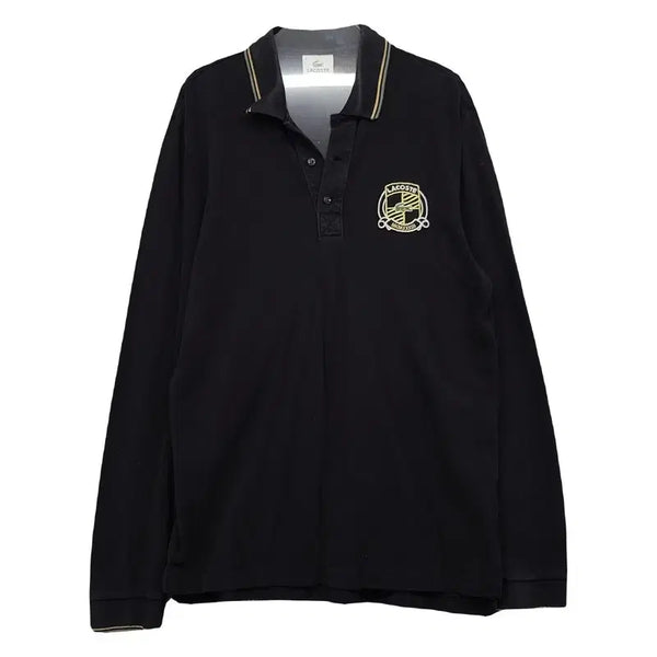 [BUNJANG] Lacoste Black Logo Long Sleeve Polo Shirt / 라코스테 블랙 로고 긴팔 카라티 95