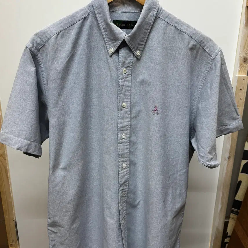 [BUNJANG] Beanpole Men's Short Sleeve Shirt Sky Blue Size 42 Casual Summer / 빈폴 반팔 셔츠 남방 하늘색 42 빅사이즈 남성 캐주얼 여름 셔츠