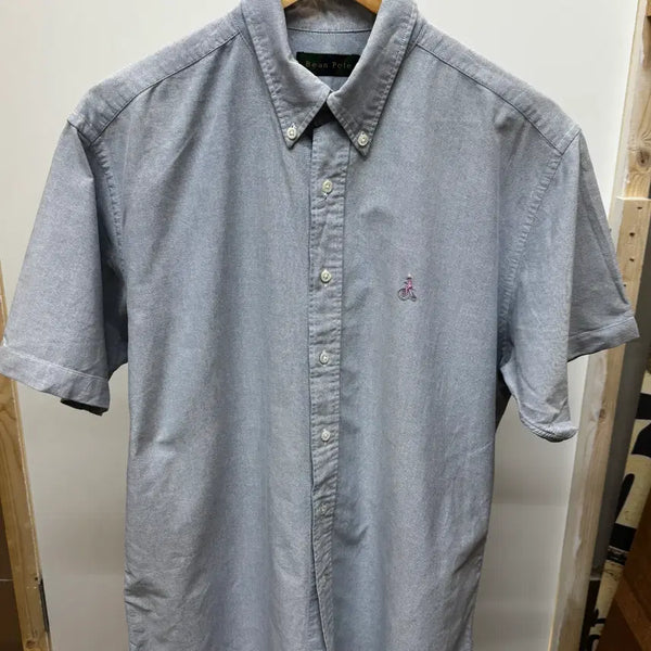 [BUNJANG] Beanpole Men's Short Sleeve Shirt Sky Blue Size 42 Casual Summer / 빈폴 반팔 셔츠 남방 하늘색 42 빅사이즈 남성 캐주얼 여름 셔츠