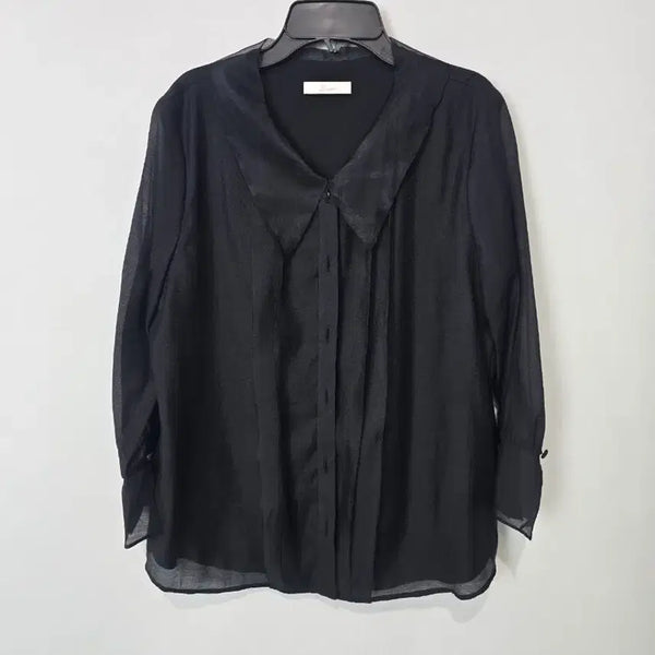 [BUNJANG] Jigott Black Frill Blouse / 지고트 블랙 프릴 블라우스