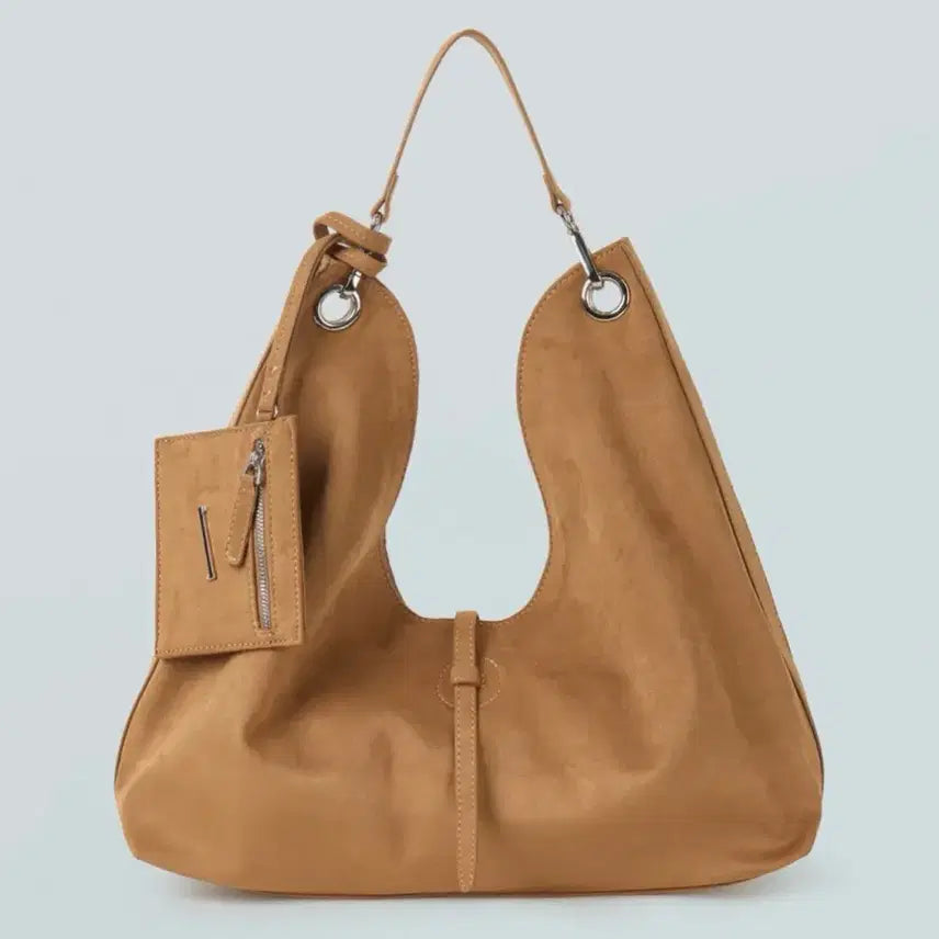 [BUNJANG] Fiari Soft Suede Slouch Shoulder Bag (Brown) / 피아리 소프트 스웨이드 슬라우치 숄더백(브라운)