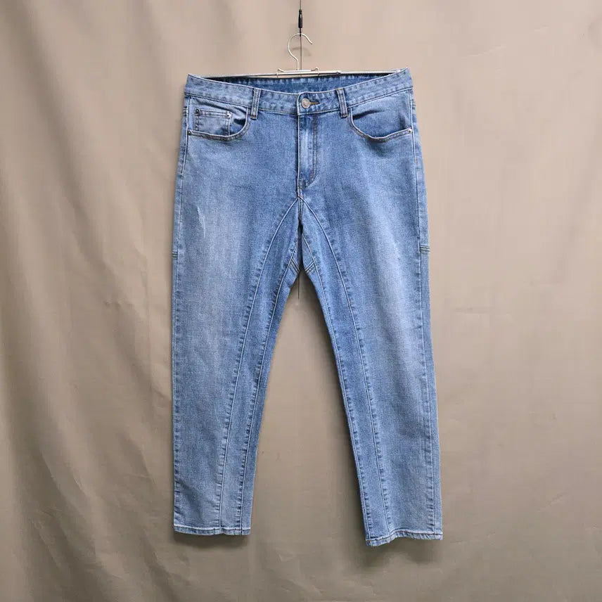 [BUNJANG] Biker Cut Denim Pants / 핏좋은 바이커 절개 데님팬츠 34