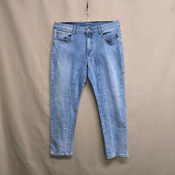 [BUNJANG] Biker Cut Denim Pants / 핏좋은 바이커 절개 데님팬츠 34