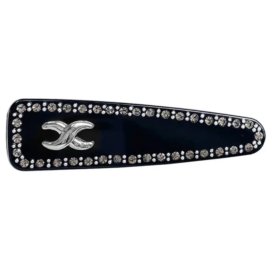 [BUNJANG] Essil Black Line Cubic Hair Clip / 에스실 블랙 라인 큐빅 헤어클립