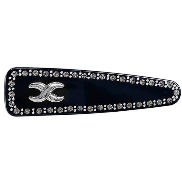 [BUNJANG] Essil Black Line Cubic Hair Clip / 에스실 블랙 라인 큐빅 헤어클립