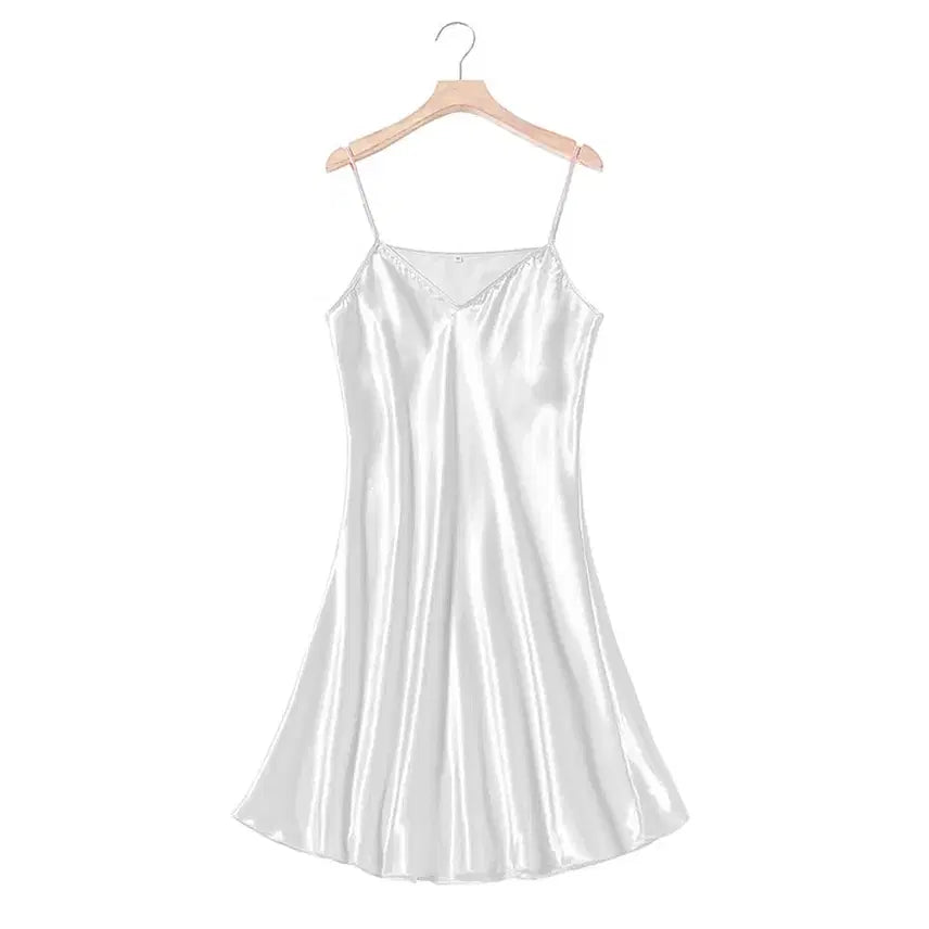[BUNJANG] Luxury Silk Slip Dress Homewear (White) / [새상품/5,000원] 럭셔리 실크 슬립 원피스 홈웨어 (화이트)
