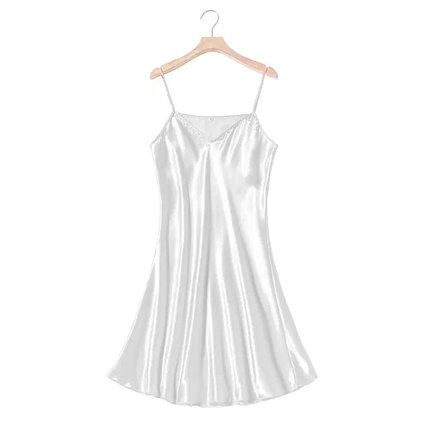 [BUNJANG] Luxury Silk Slip Dress Homewear (White) / [새상품/5,000원] 럭셔리 실크 슬립 원피스 홈웨어 (화이트)