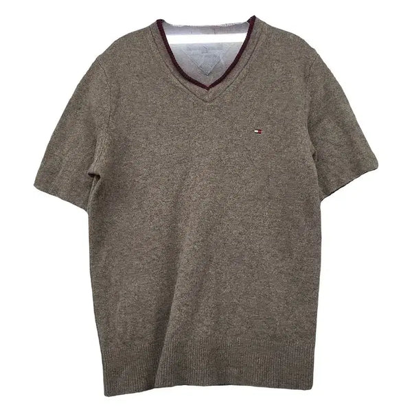 [BUNJANG] Tommy Hilfiger Brown Knit Short Sleeve Shirt Size S / 타미힐피거 브라운 니트 반팔 S
