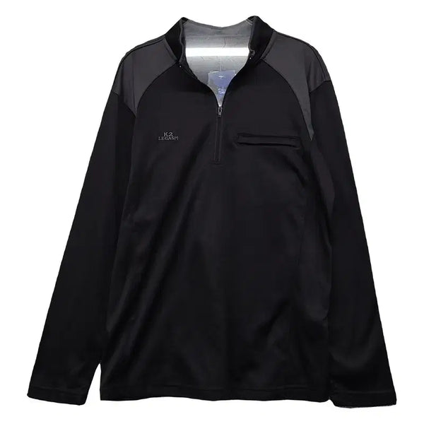 [BUNJANG] K2 Black Functional Half-Zip Long Sleeve T-Shirt (M) / K2 블랙 등산 기능성 반집업 긴팔티 M