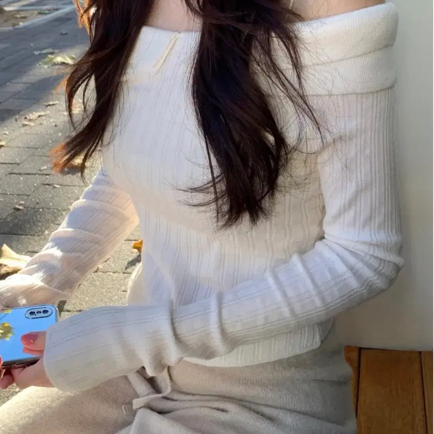 [BUNJANG] ONT Collar Knit Top Ivory / 온트 카라 니트 탑 아이보리