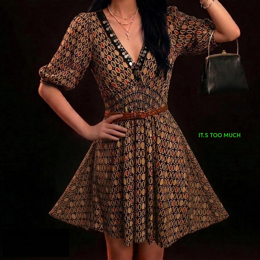 [BUNJANG] Floral 3/4 Sleeve Mini Dress / Q1384 여자칠부원피스 미니원피스 롱원피스 플라워원피스 여성원피스