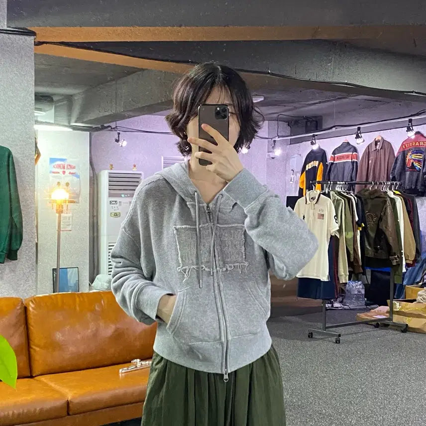 [BUNJANG] Marithe Francois Girbaud Detroit Logo Two-Way Hoodie Zip-Up M / 마리떼 프랑소와 저버 디트로이트로고 투웨이 후드집업 B5529