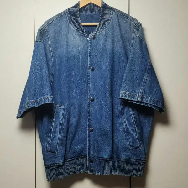 [BUNJANG] Solid Homme 24SS Washed Denim Short Sleeve Jacket / 솔리드옴므 24ss 숏슬리브 워싱 데님 자켓 50