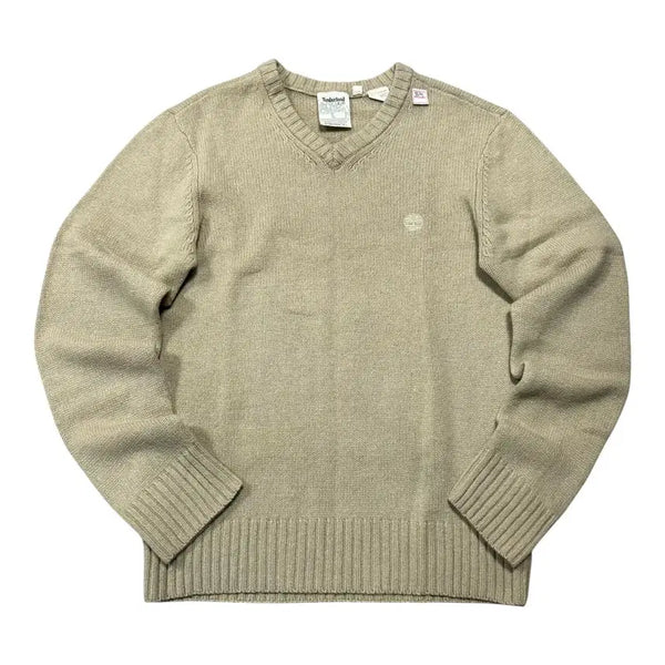 [BUNJANG] Timberland Lambswool V-Neck Knit Sweater Beige / (바배) 팀버랜드 램스울 브이넥 니트 스웨터 베이지