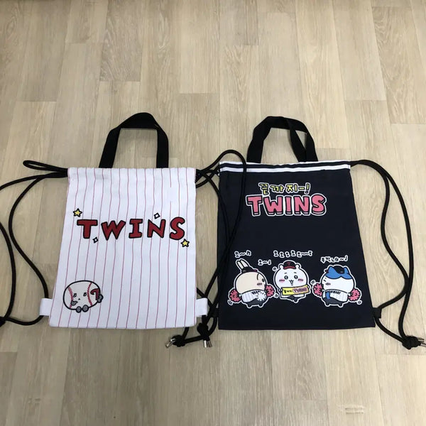 [BUNJANG] LG Twins X Chuchin X Munchkin Collaboration Gym Sacks (Bundle Set) / OS) 엘지트윈스 최고심 / 먼작귀 짐색 가방 LG 트윈스 짐색 가방 2개 일괄 판매