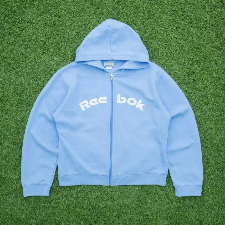 [BUNJANG] Reebok Vintage Light Blue Hoodie Zip-Up / 리복 후드집업