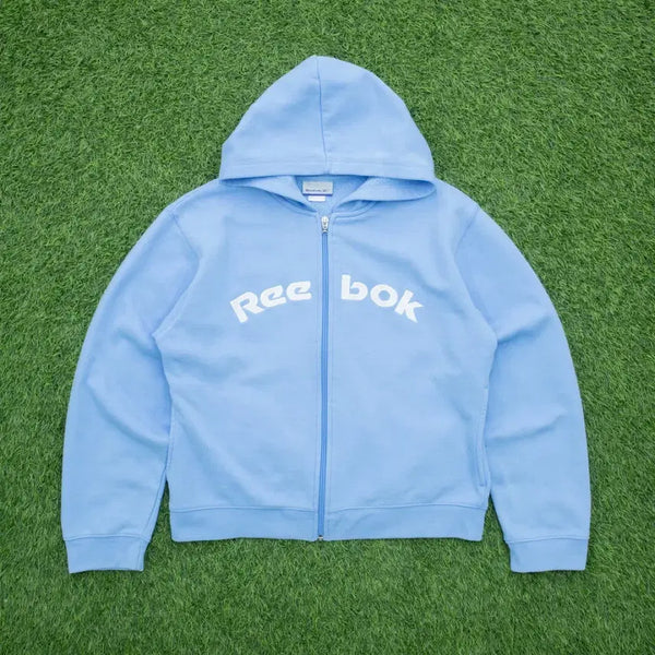 [BUNJANG] Reebok Vintage Light Blue Hoodie Zip-Up / 리복 후드집업