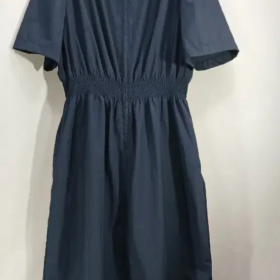 [BUNJANG] Plastic Island Banded Waist Linen Blend Midi Dress Navy M / 플라스틱 아일랜드 바스락 원피스 네이비
