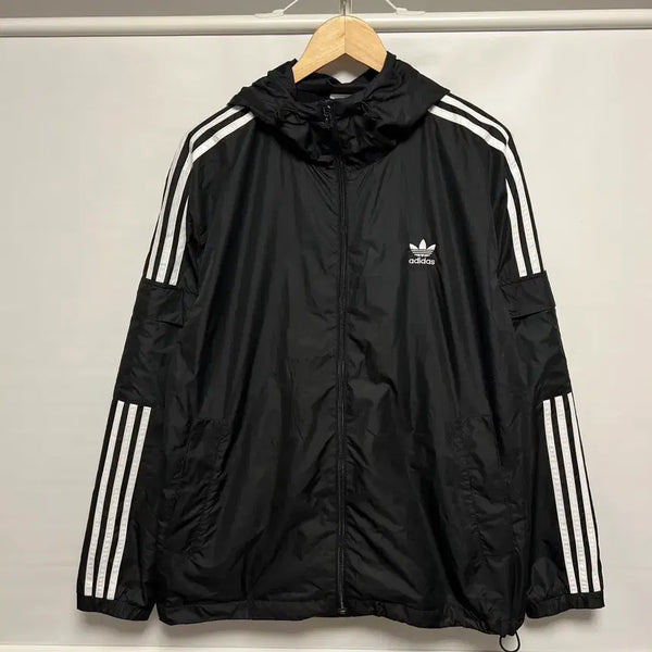 [BUNJANG] Adidas Europa Windbreaker Black Woven Jacket / [정품/L] 아디다스 유로파 윈드브레이커 블랙 우븐 바람막이